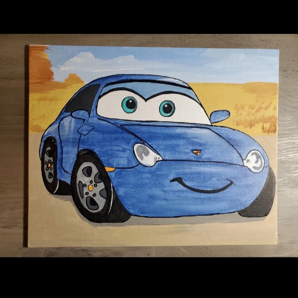 Disney Pixar Cars Sally Carrera painting